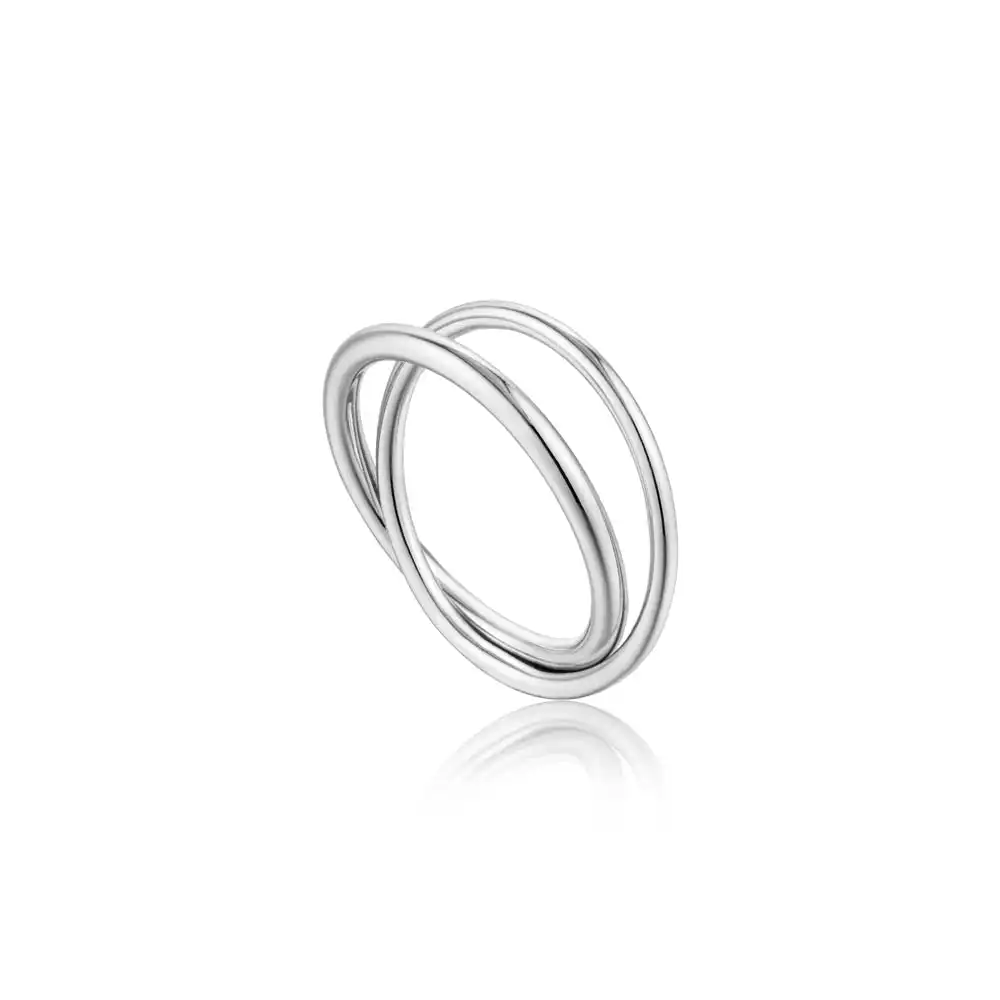 Ania Haie Modern Double Wrap Ring - Silver