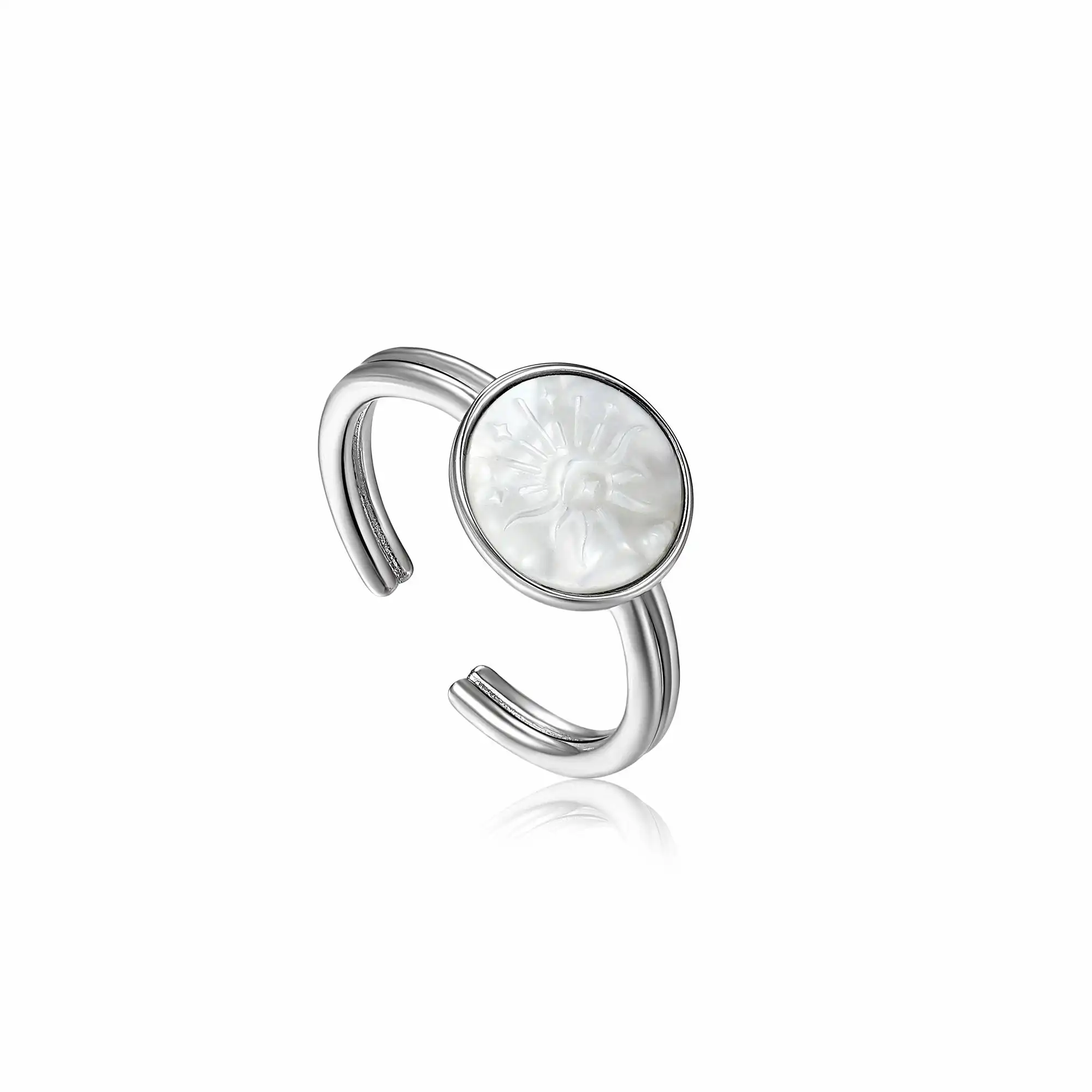 Ania Haie Sunbeam Emblem Silver Adjustable Ring