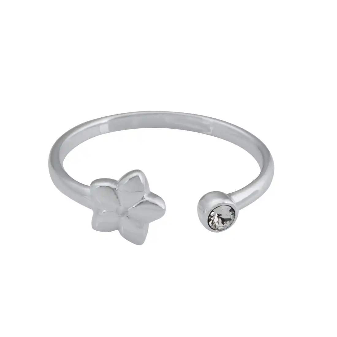 Sterling Silver Open Flower Stackable Ring