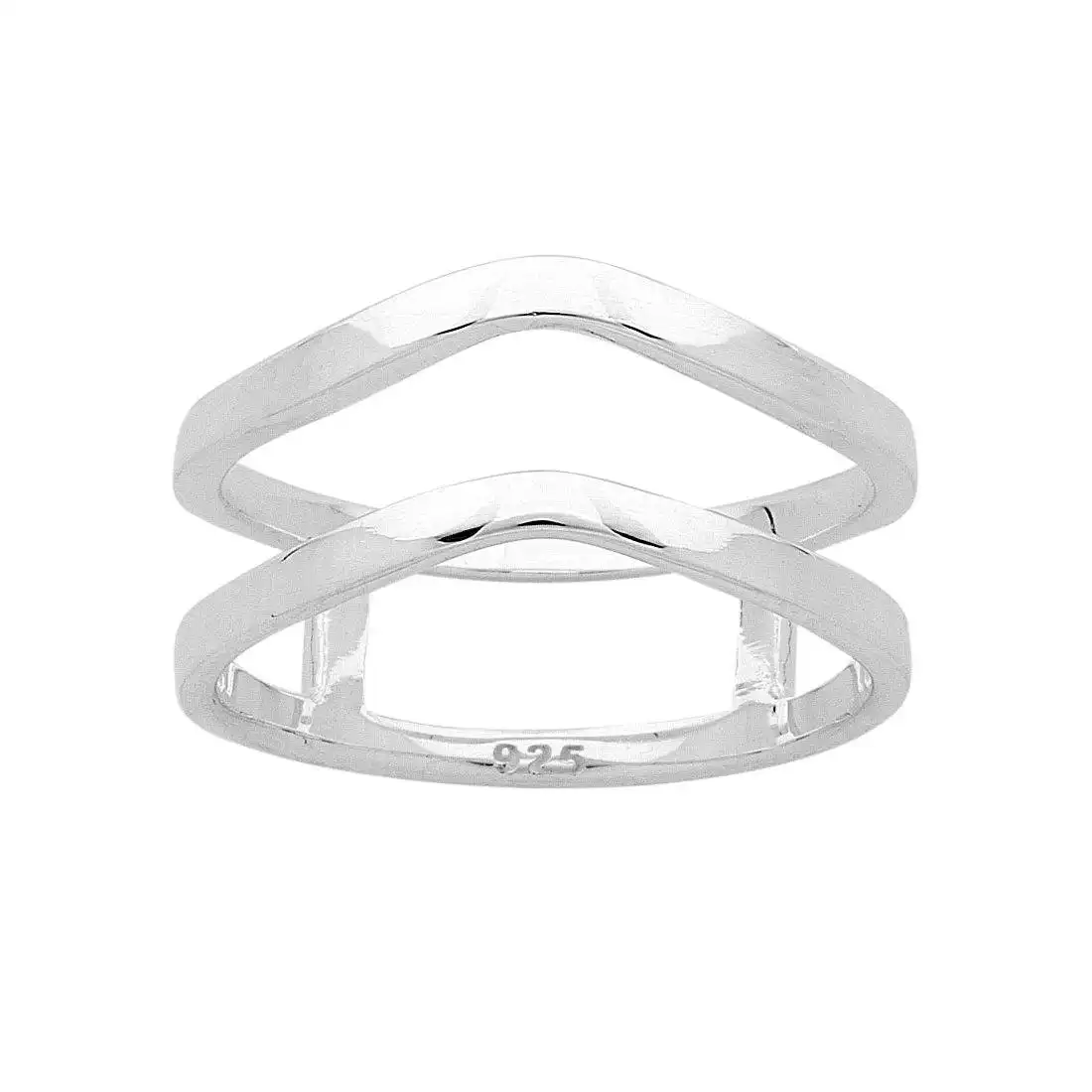 Sterling Silver Double V Ring