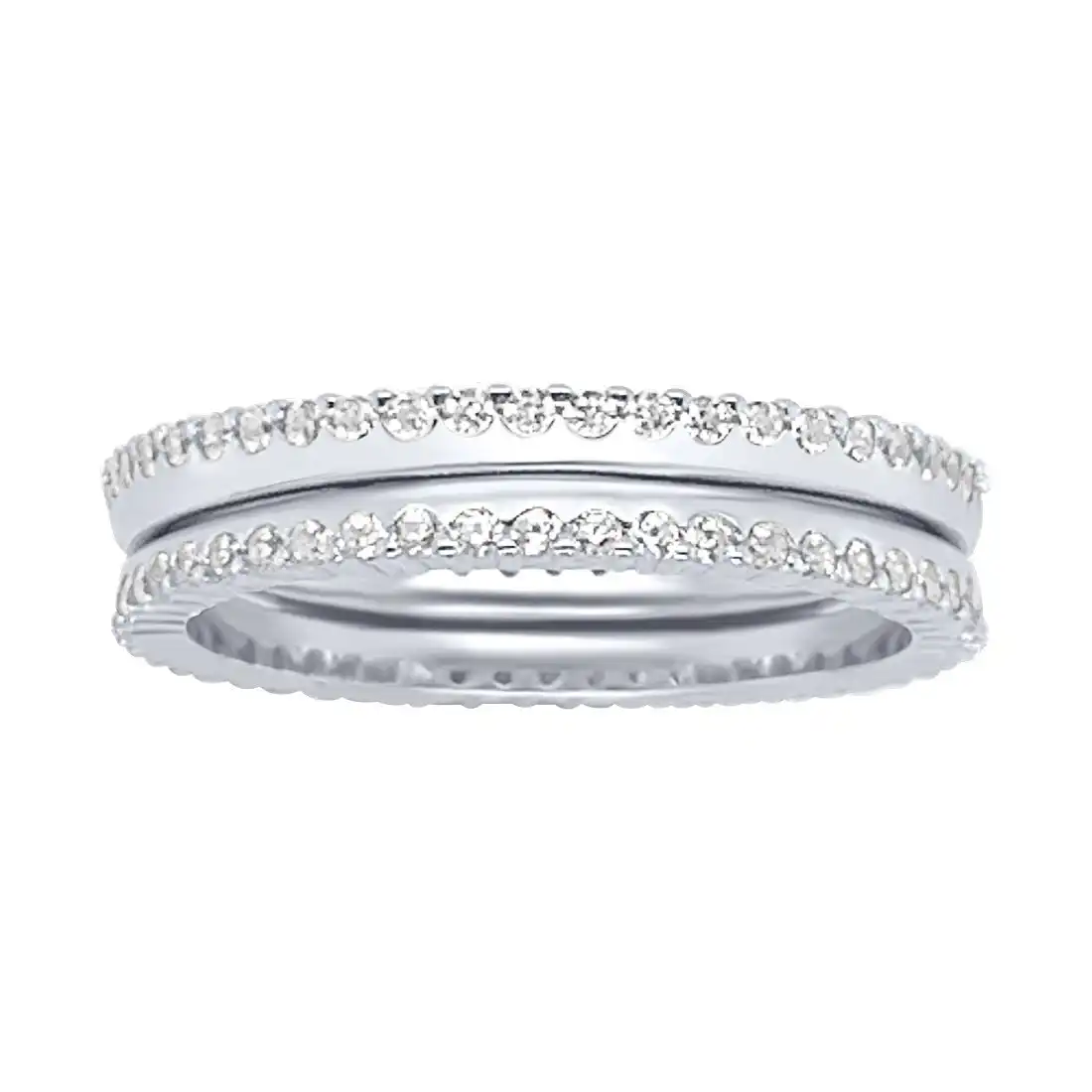 Sterling Silver Cubic Zirconia Side Set Ring