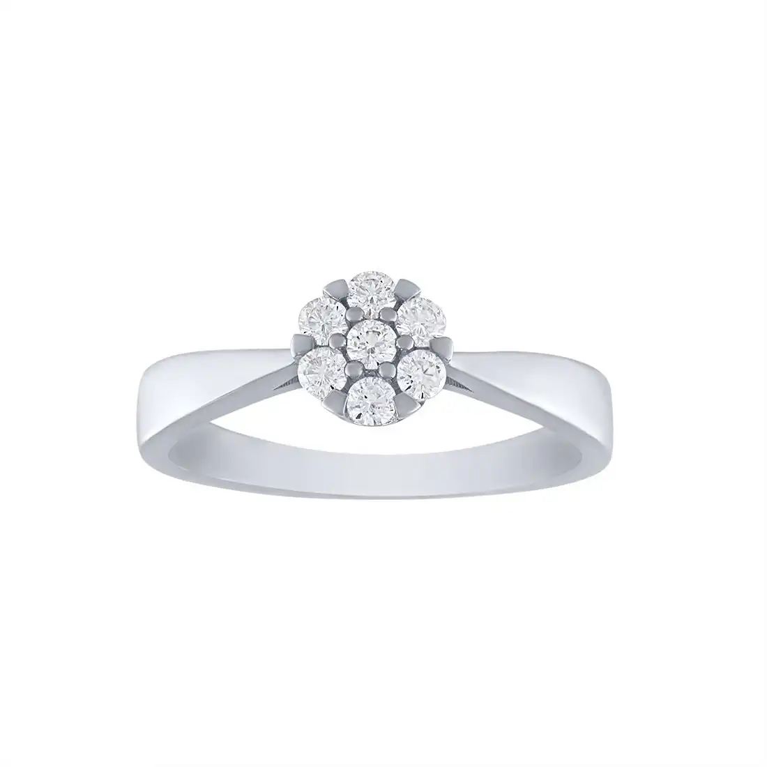 Sterling Silver Flower Ring with Cubic Zirconia
