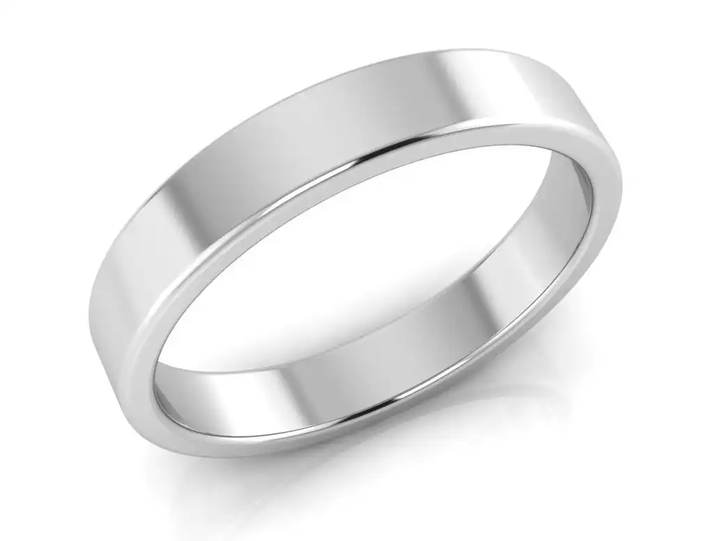 Men's Sterling Silver Size T Plain Flat Wedding Ring
