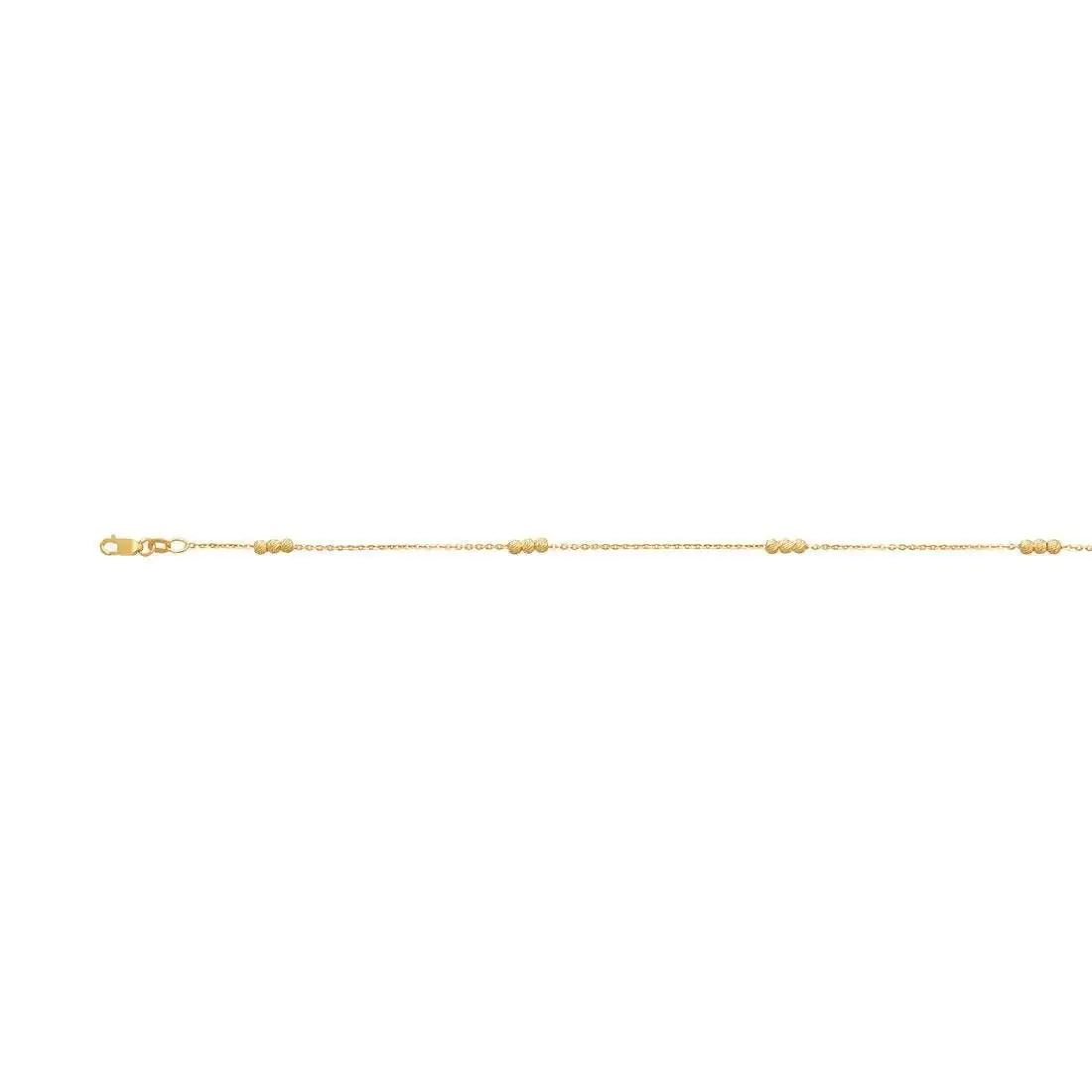 9ct Yellow Gold Silver Infused Cable Link Anklet 27cm