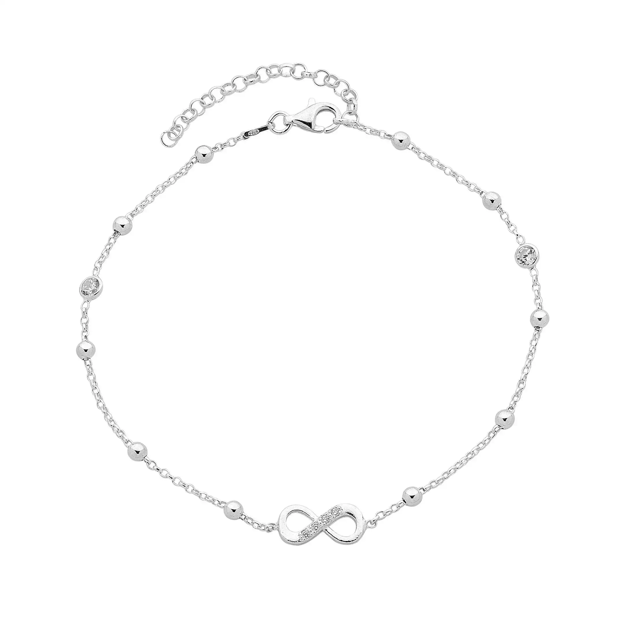 27cm Sterling Silver Infinity Anklet