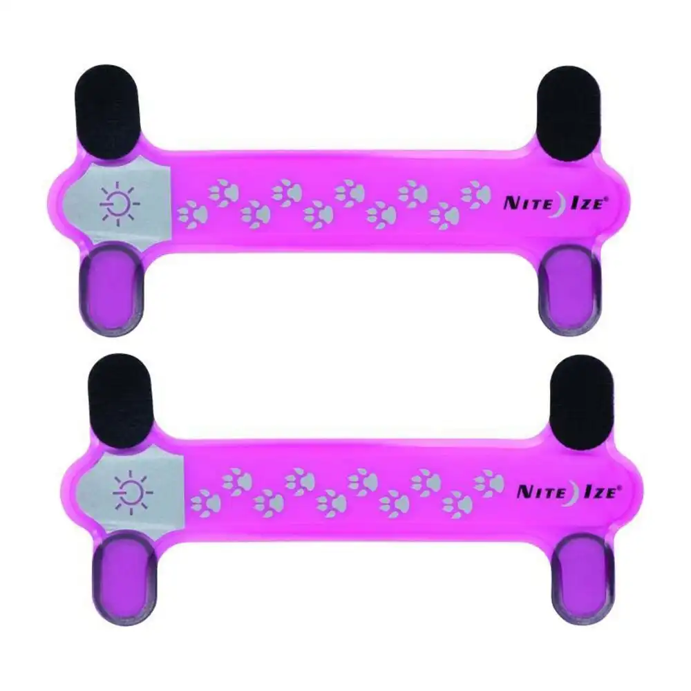 2x Nite Ize NiteDawg 17cm LED Glow/Flash Light Pets/Dog Collar Cover Neon Pink