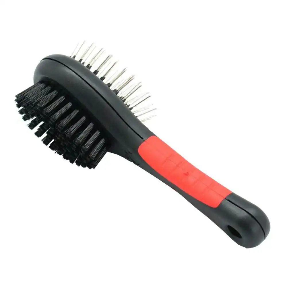 Paws & Claws 17.5cm Double Sided Grooming Pet Brush Dog/Cat Cleaning Comb Black