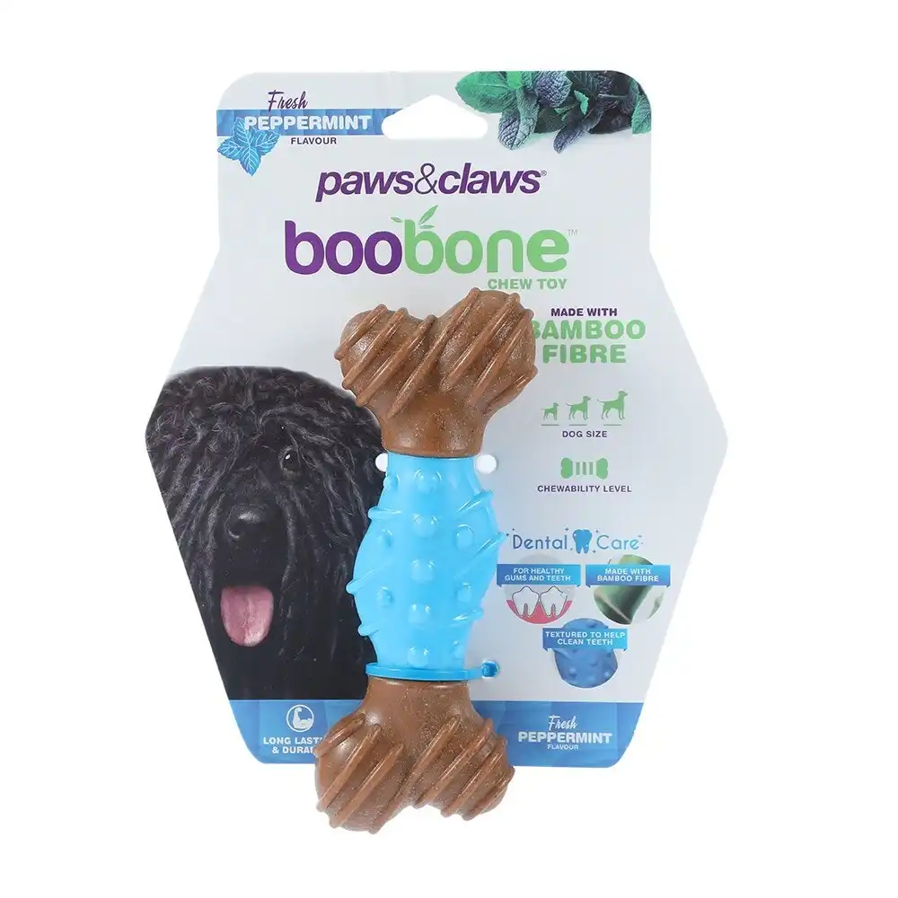 Paws & Claws BooBone 15cm Bamboo Fibre Dental Bone Dog Chew Treat/Toy Peppermint