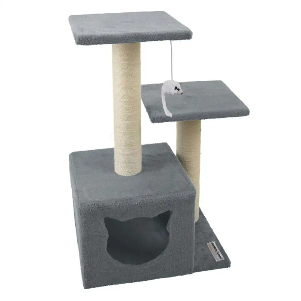 Paws & Claws 63cm Catsby Cats Scratching Post Platform Hideaway Tower Assorted