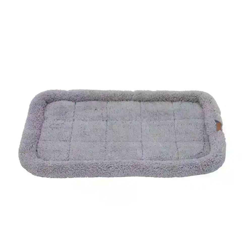 Paws & Claws Sherpa Crate/Carrier Cushion/Mattress Pet Dog 75x45cm Medium GRY