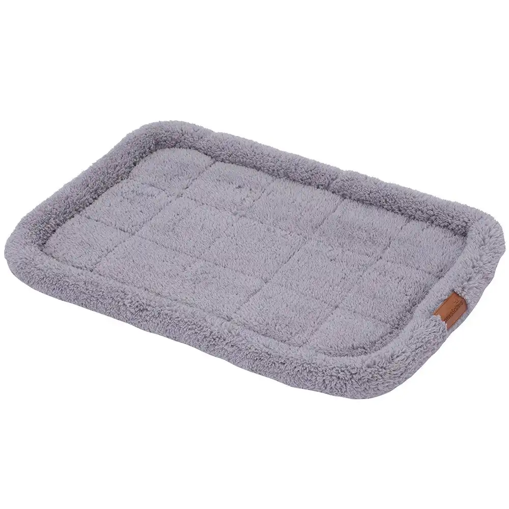 2x Paws & Claws Sherpa Crate/Carrier Cushion/Mattress Pet Dog 90x57cm Large Grey