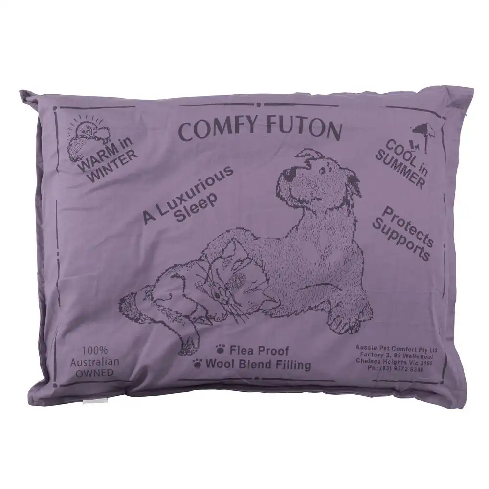 Aussie Comfort Dog Bed Wool Futon Pet Sleeping 102cm Cushion Pillow Mat L GRY/PP