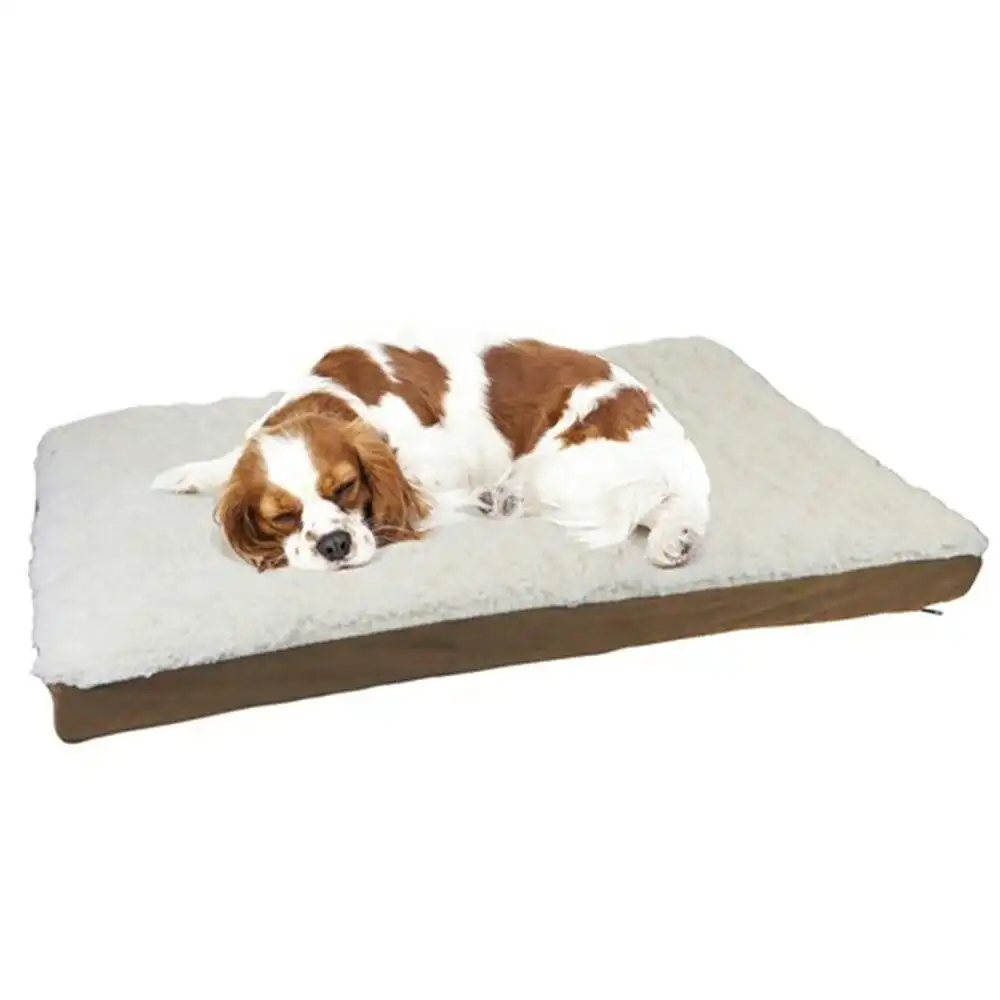 Paws & Claws 75cm Orthopaedic Pet/Dogs/Cat Non-Slip Bed/Mat/Mattress Brown Suede