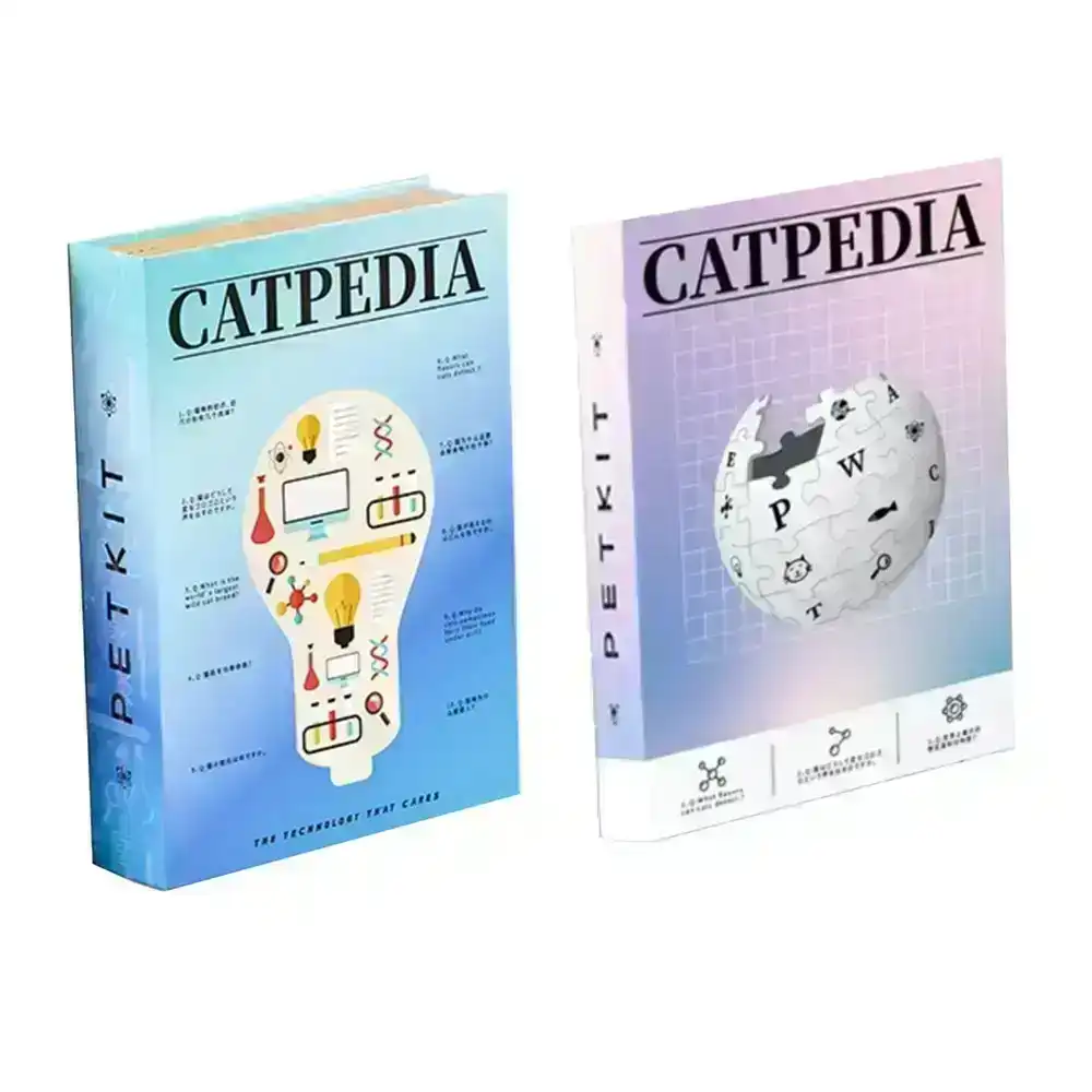 2x Petkit Catpedia Corrugated Paper Book Cat Toy Scratcher w/Catnip Purple/Blue