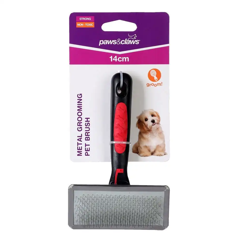 Paws & Claws 14cm Metal Grooming Pet Clean Brush Dog/Cat Hair Cleaning Comb BLK