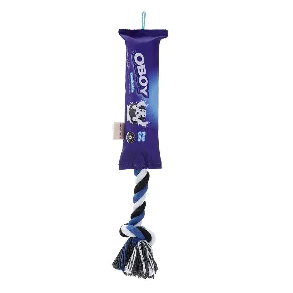 Paws & Claws 25cm Oboy Snacks Oxford Tugger Dog Toy Pet Fun Play w/Rope/Squeaker