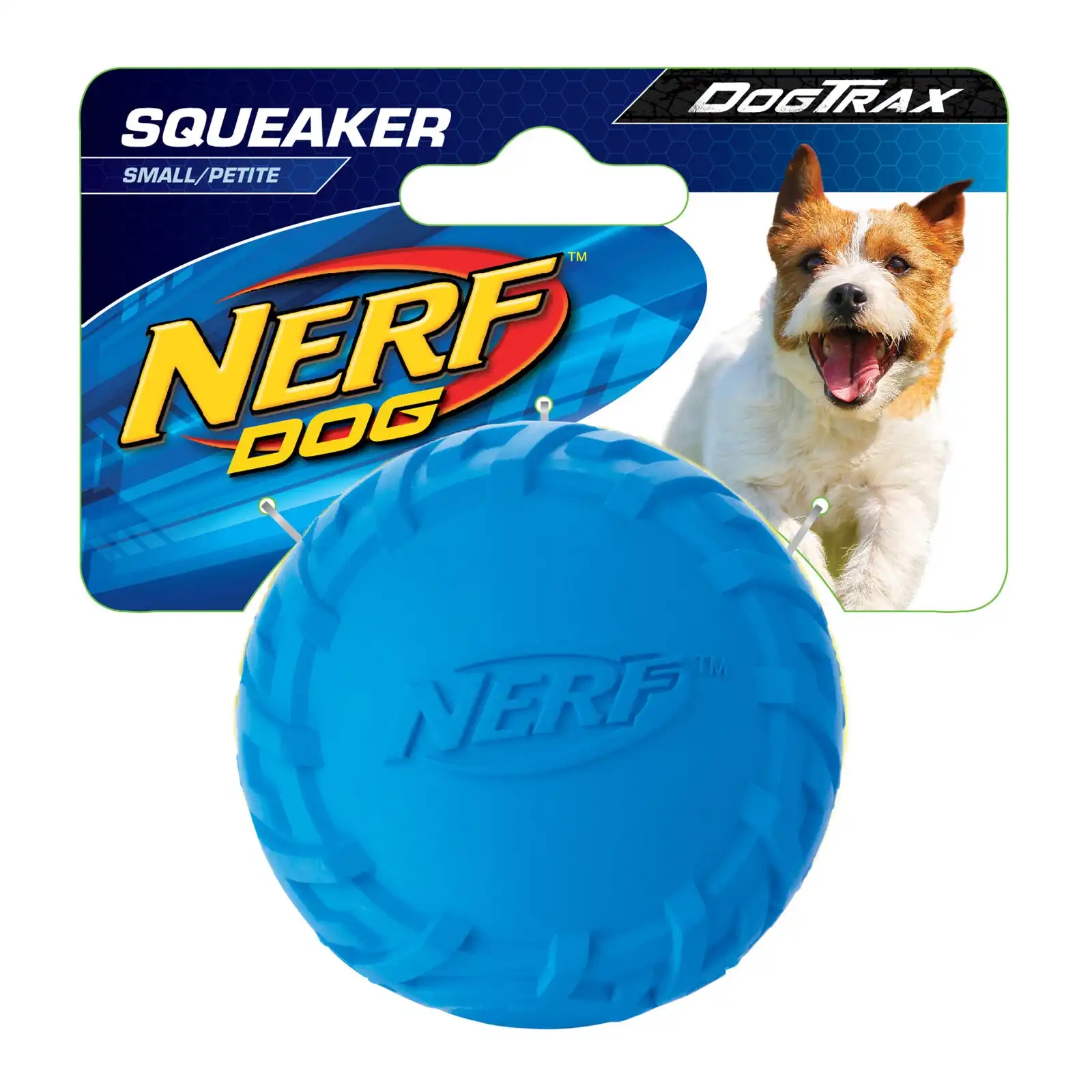 Nerf Dog 2.5" Small Tire Squeak Ball Interactive Rubber Textured Small Dog Toy