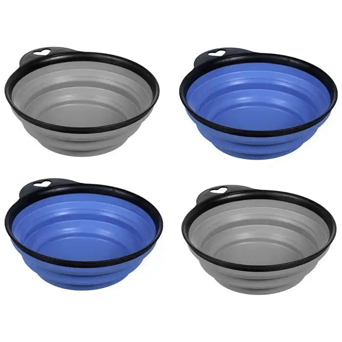 4x Paws & Claws 17cm Collapsible Dog Bowl Pet Feeding Food Feeder Container Asst