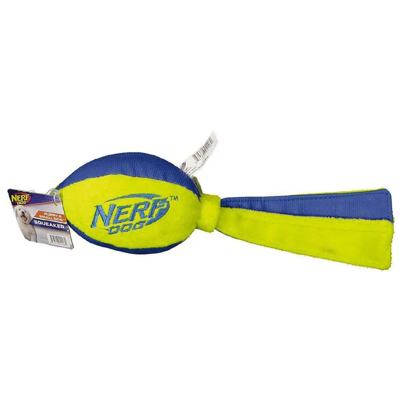 Nerf Dog 12" Trackshot Football w/Tails Flyer Plush Tug Pet Toy Water-Resistant