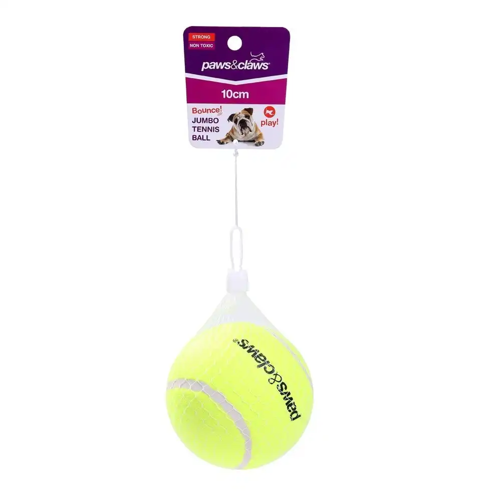 Paws And Claws 10cm Jumbo Tennis Balls Durable Dog/Pet/Cat Play Toy Assorted