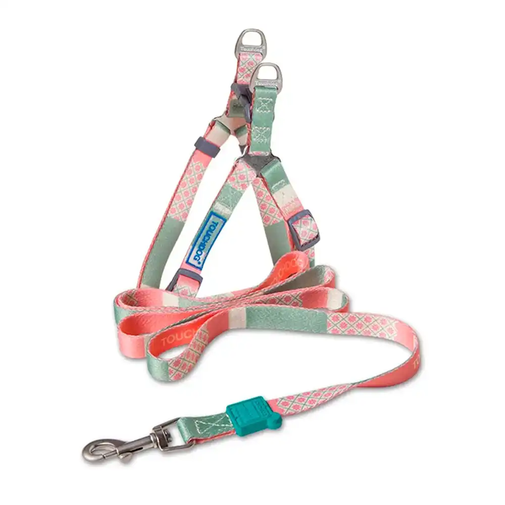 Touchdog 1.2m Trendy Designer Printed Pet Dog Leash/Harness/Collar/Rope Pink M
