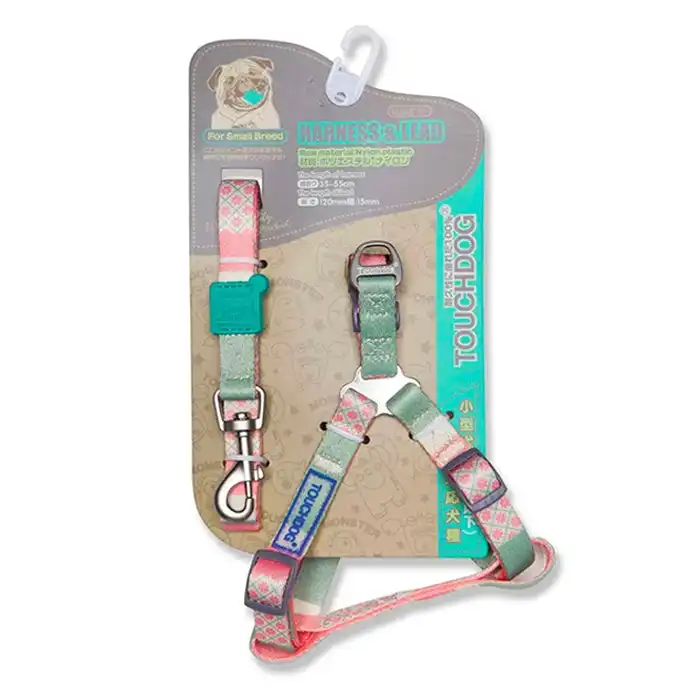 Touchdog 1.2m Trendy Designer Printed Pet Dog Leash/Harness/Collar/Rope Pink M