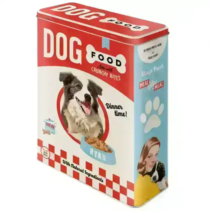 Nostalgic Art XL Metal 4L/26cm Tin Box Container Storage for Dog/Pet Food Red