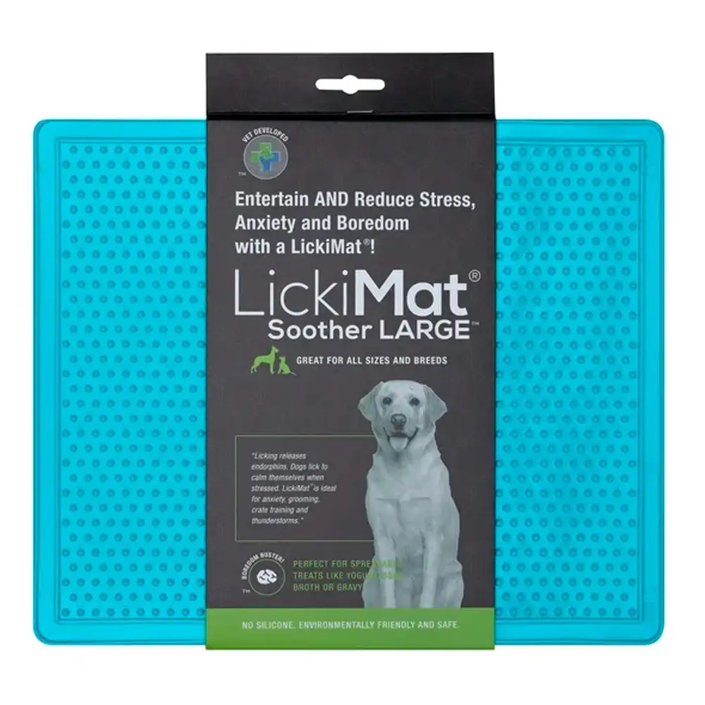 Lickimat Soother Turquoise 30cm Rubber Pet Dog/Cat Slow Feeder Licking/Lick XL