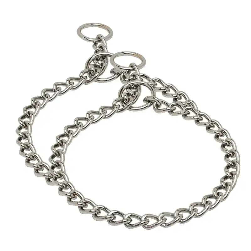 2x Royale 70cm Pet/Dog Strap  Silver Metal Chain Training Harness Collar