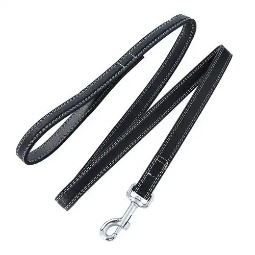 2x Paws & Claws Pet Dog 120cm Leather Look Padded Lead/Leash w/ Stitch Assorted