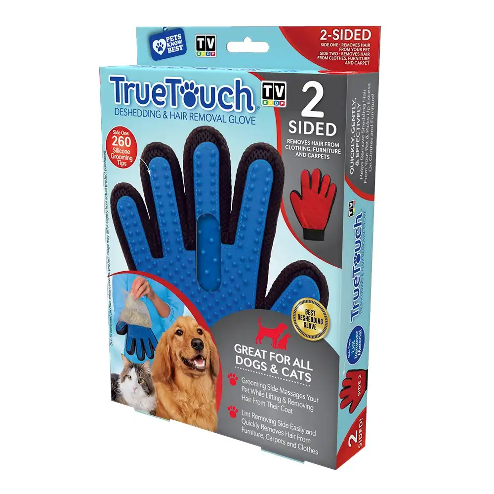 TV Shop True Touch 2 Sided Silicon Pet Dog/Cat Grooming Hair/Lint Removal Glove