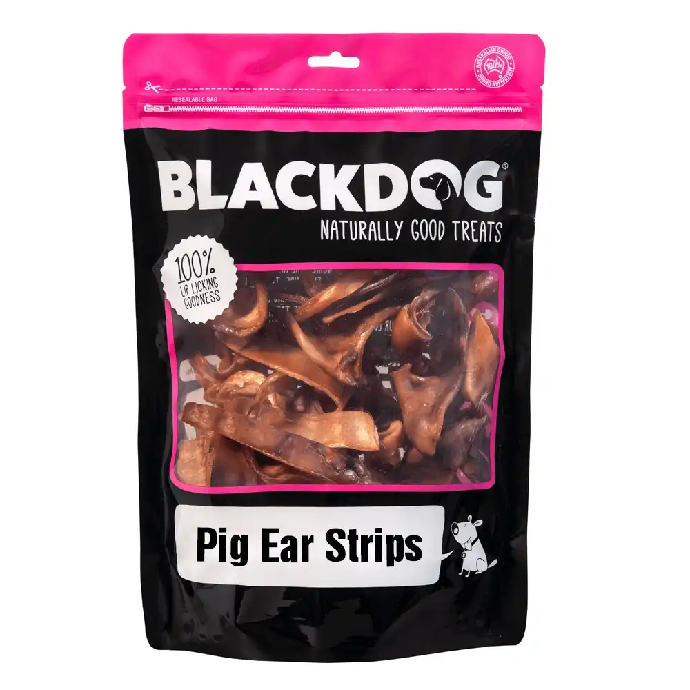 Blackdog Naturally Good Dog Food Pig Ear Strips Treats/Food/Reward/Snacks 500g