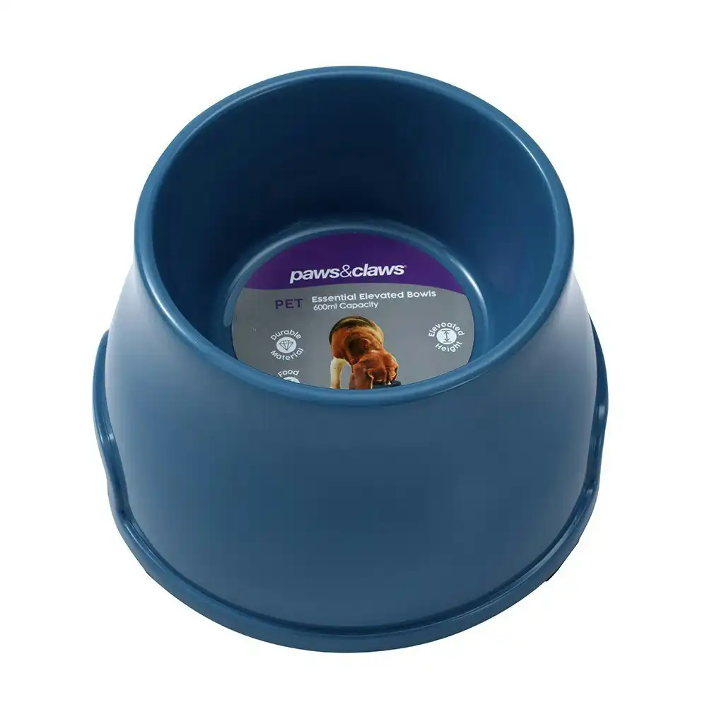 2x Paws & Claws Pet/Dog Essentials 19cm/600ml Elevated Feeding Bowl Medium Asstd
