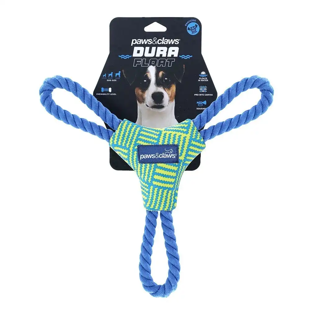 Paws And Claws 30x30x6cm Dura Tri Tugger Knotted Dog/Pet Squeaker Rope Play Toy
