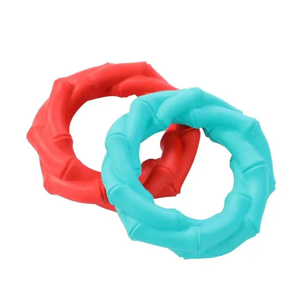 2x Paws And Claws 11x11x3.2cm Denta Chews Twisted Bamboo Ring Dog/Pet Toy Assort