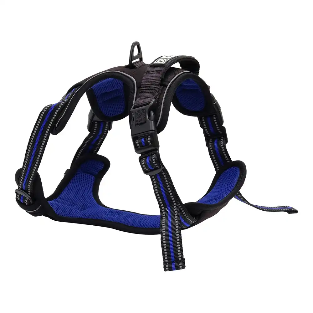 M-Pets Pet/Dog Adjustable 95cm Hiking Harness Outdoor Vest Medium Electric Blue