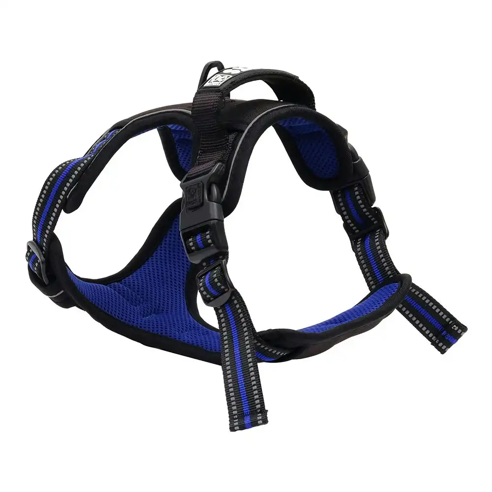 M-Pets Pet/Dog Adjustable 75cm Hiking Harness Outdoor Vest Medium Electric Blue