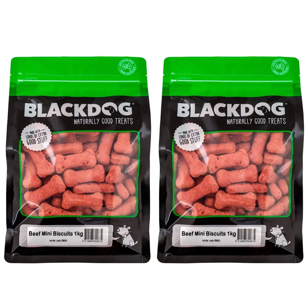 2pc Blackdog 1kg Mini Beef Biscuits Dog/Puppy Pet Healthy Chew Food/Treats