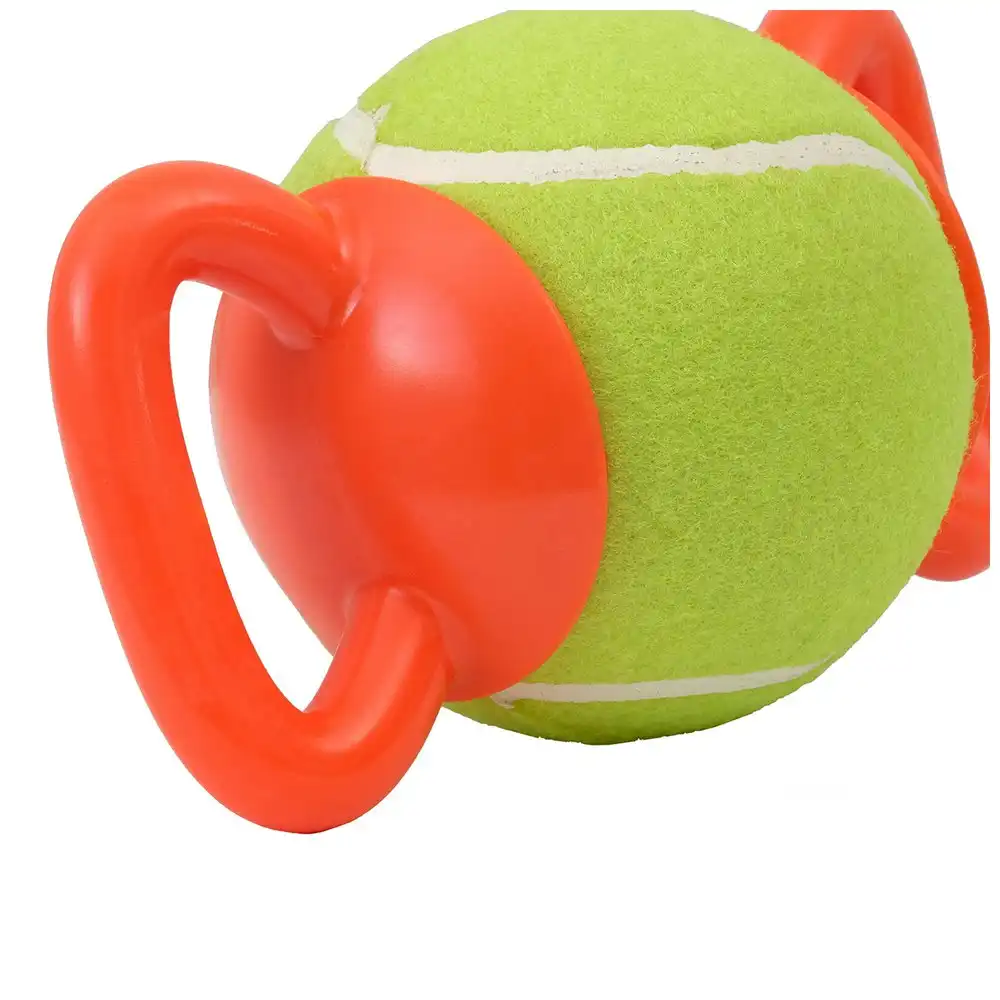 M-Pets 23cm Handly Ball Pet Dog Catch Interactive Play Fetch Toy Green/Orange