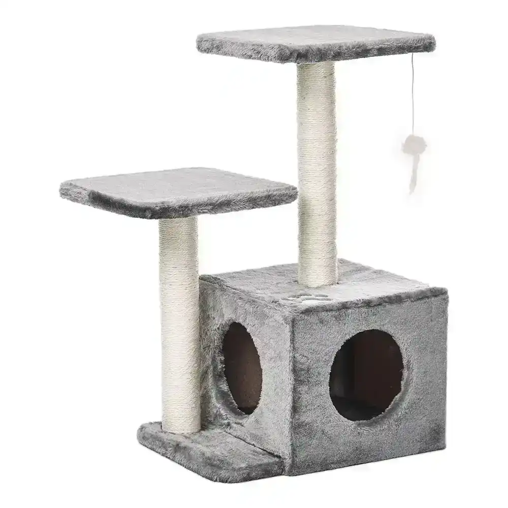 M-Pets 102cm Ranak Cat Tree Scratch Post Condo Tower Pet  Playground Grey/Beige