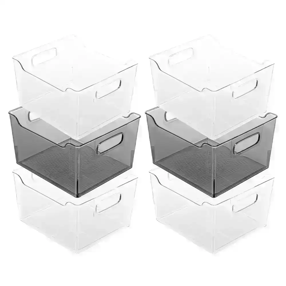 6x Box Sweden Crystal 18.5x13.5cm Small Storage Container Bathroom  Organiser