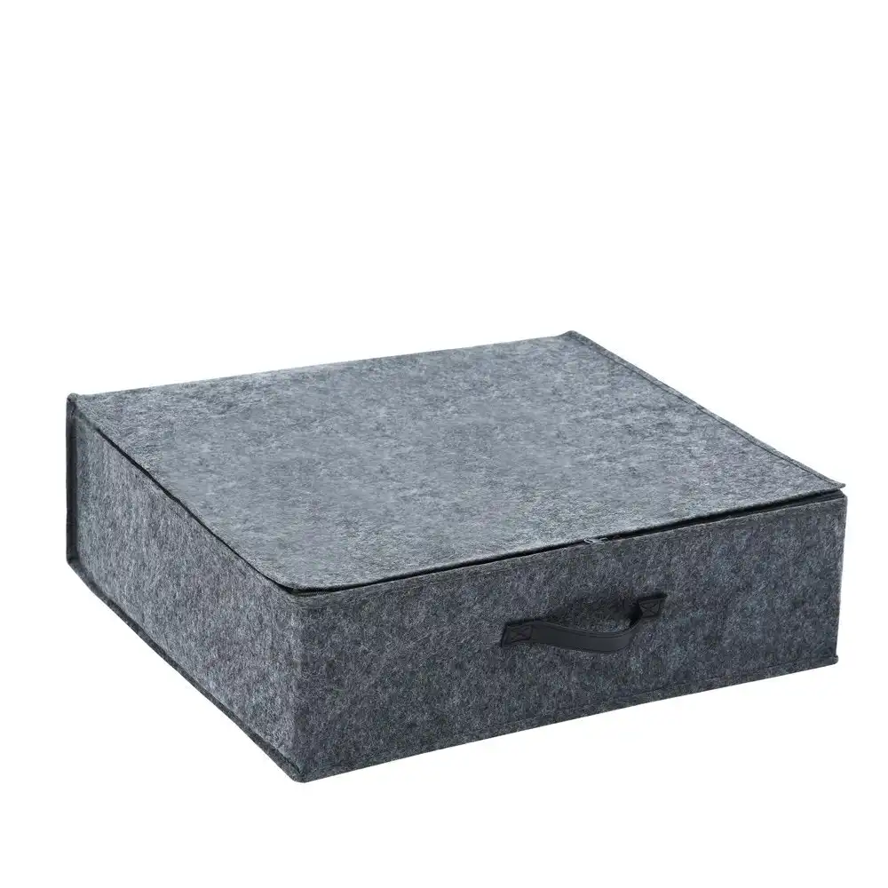 Boxsweden 55cm Grey Felt Storage/Organiser Chest Clothes/Garments/Hats Foldable