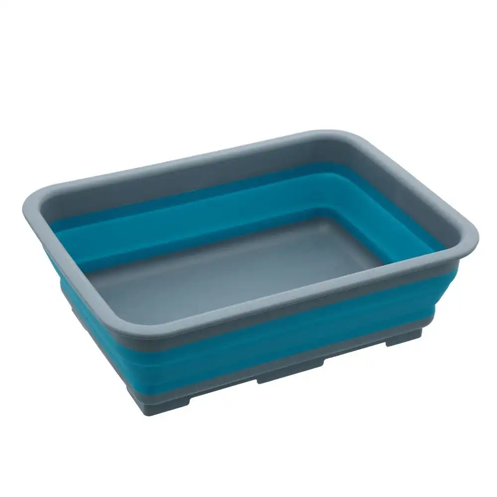 Boxsweden Foldaway 37.5cm Rectangle Foldable Basin Collapsible Container Blue