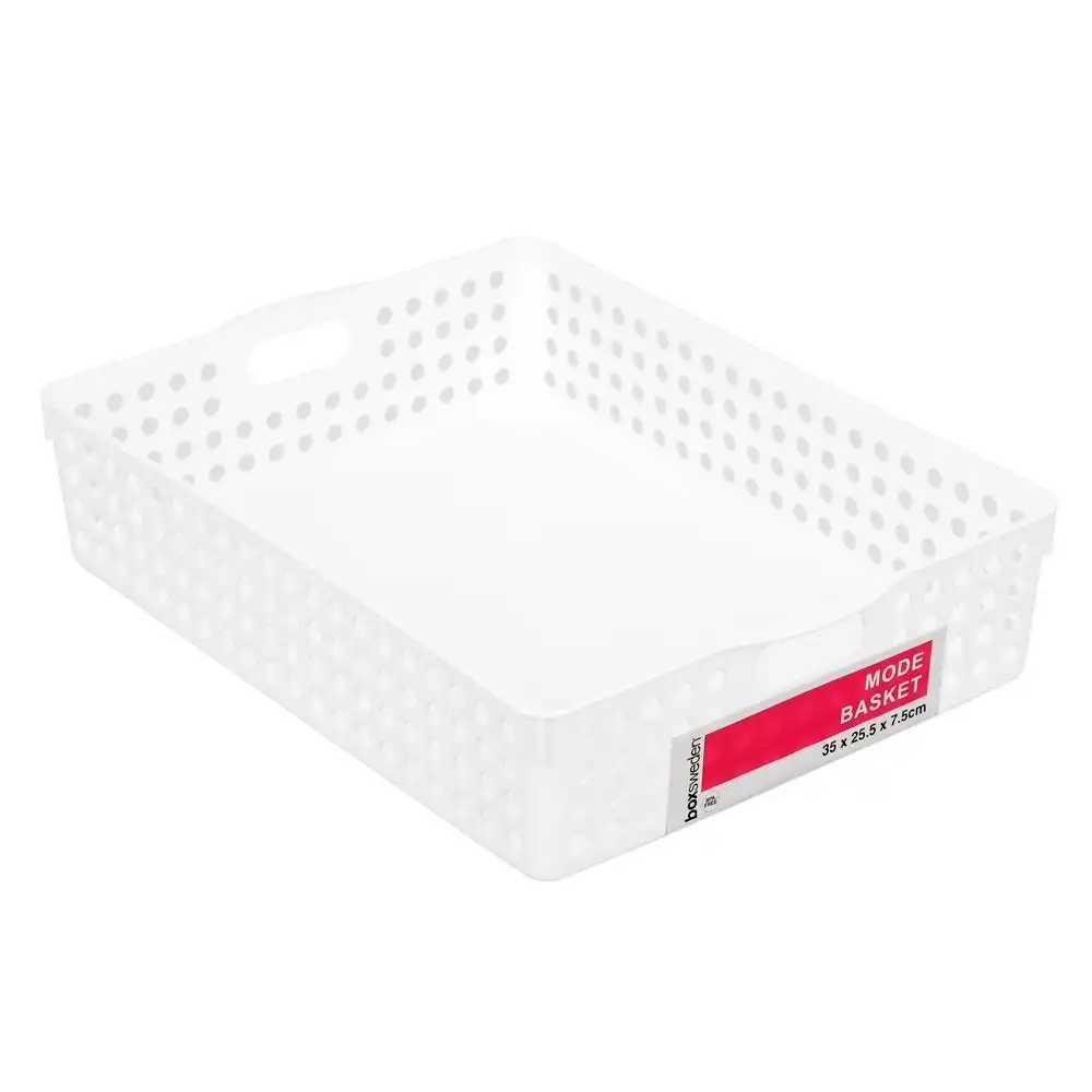 Boxsweden Mode Basket 35cm Home Cleaning Storage Room Organiser Container White
