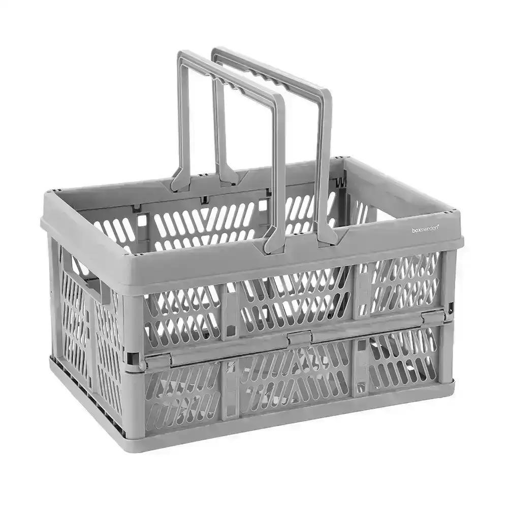 Box Sweden 44cm Folding Storage Carry Basket/Container Organisation Assorted