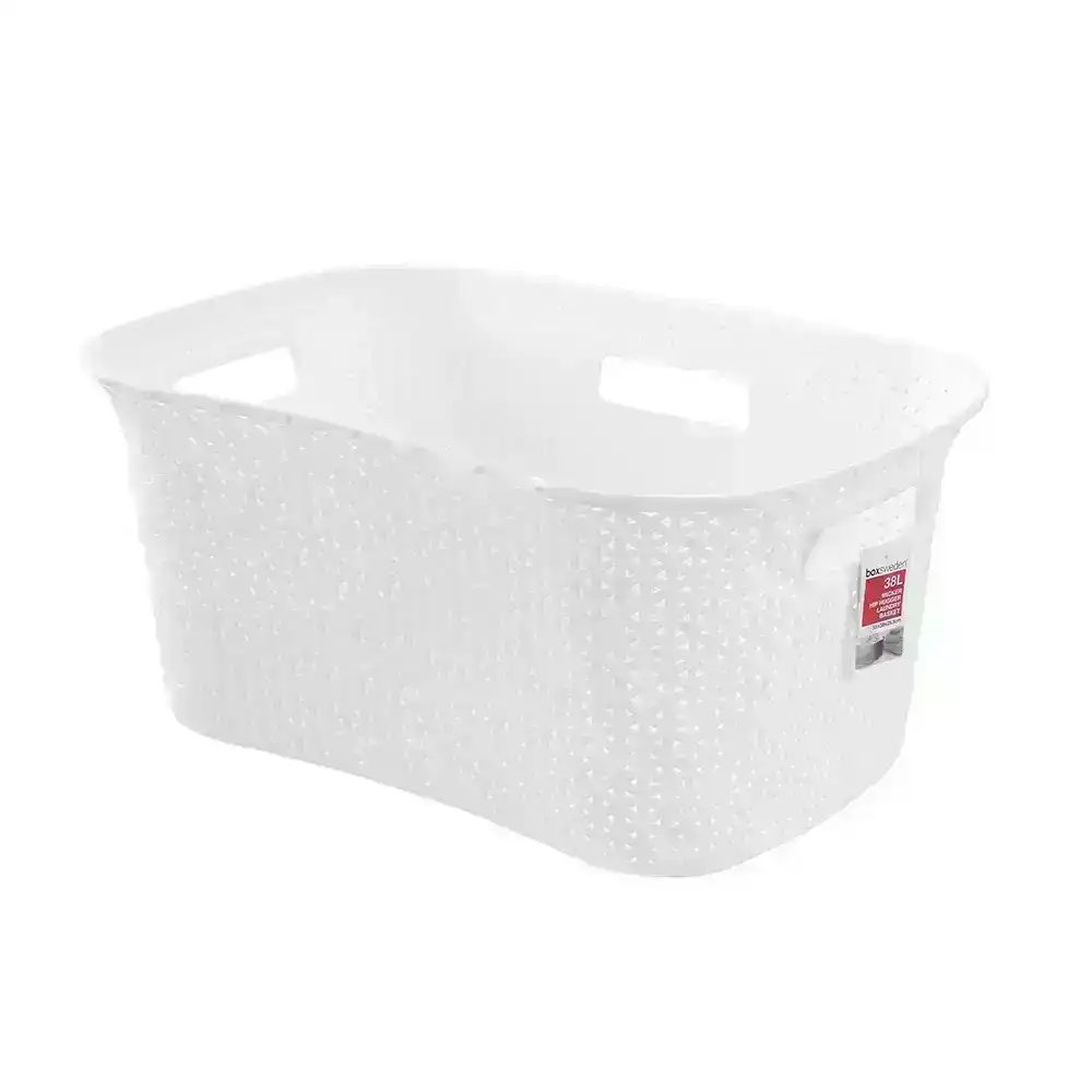 Box Sweden 38L Wicker Hip Hugger Laundry Basket/Container 56x38x25.5cm Assorted