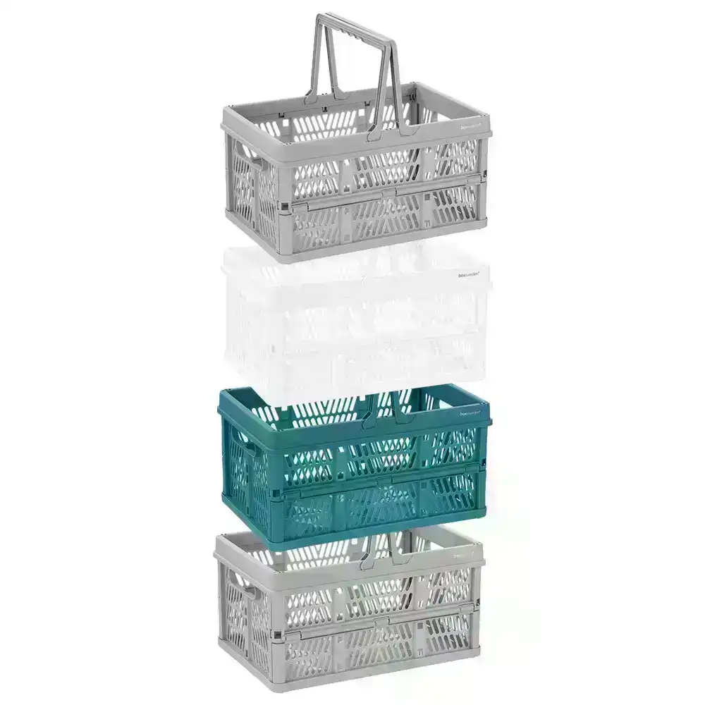 4pc Box Sweden 38cm Folding Storage Carry Basket/Container Organisation Assorted