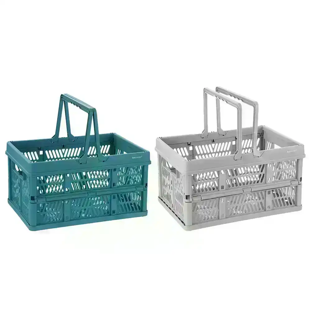 2pc Box Sweden 44cm Folding Storage Carry Basket/Container Organisation Assorted