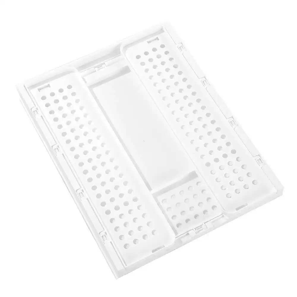 Boxsweden Foldaway 42.5x14cm Stackable Storage Basket/Organiser Medium White