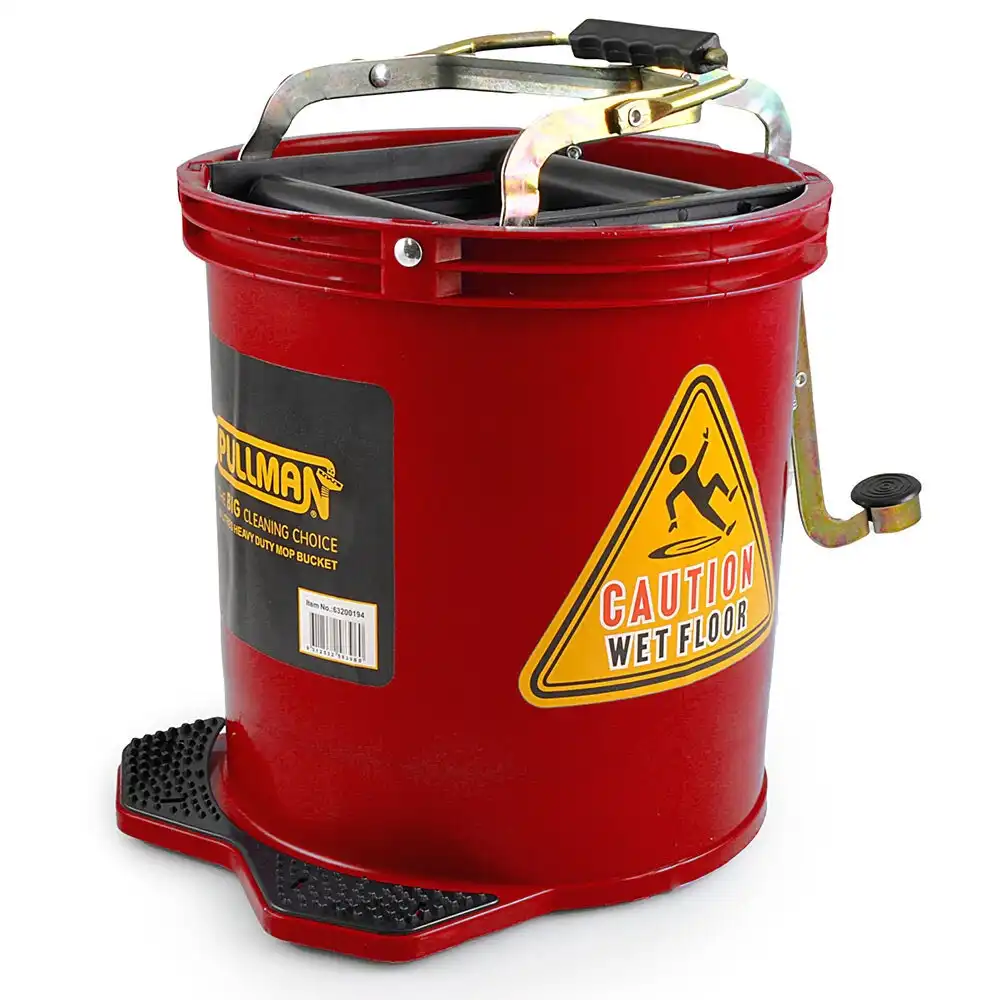 Pullman 16L Floor Mop Replacement Bucket Heavy Duty/Lightweight Plastic Red